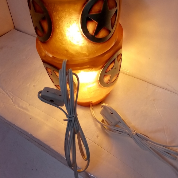 2 Rustic Cowboy Western Star Circle in Acrylic Glass Resin Night Light Lamp 5"H - Picture 3 of 6